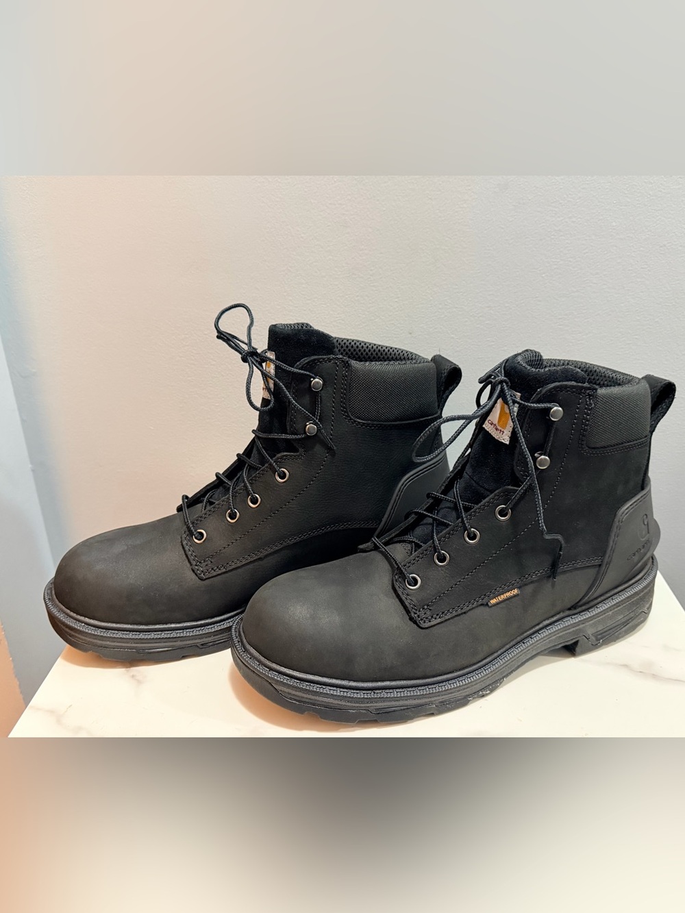 Carhartt Black ironwood waterproof 6 “ Work Boots - Men's Lace-Up Safety Boots